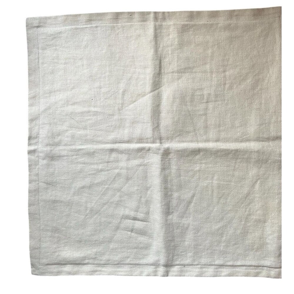 Pottery Barn Linen Textured Pillow Cover Taupe Cream 20 x 20"